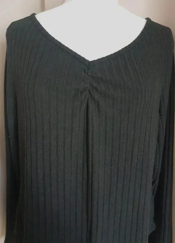 Top negro plisado de manga larga 44/46 - 3XL – photo 4